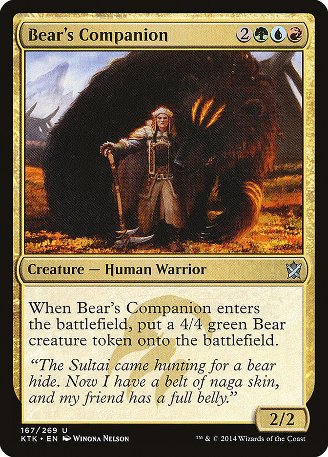 Bear's Companion [Khans of Tarkir] Magic: The Gathering