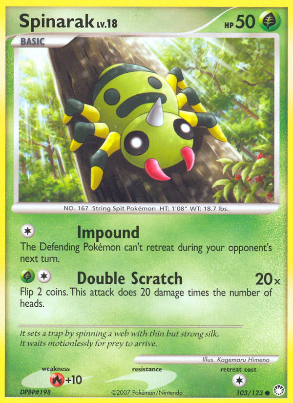 Spinarak (103/123) [Diamond & Pearl: Mysterious Treasures] Pokémon