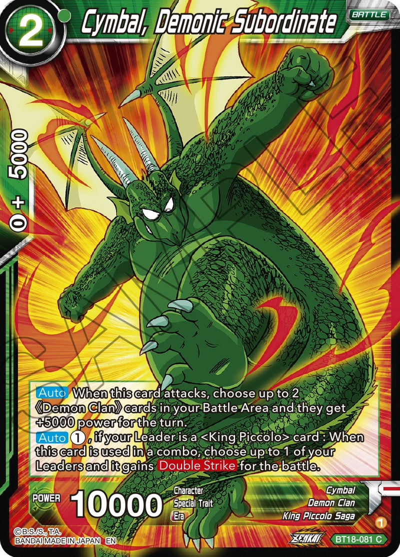 Cymbal, Demonic Subordinate (BT18-081) [Dawn of the Z-Legends] Dragon Ball Super