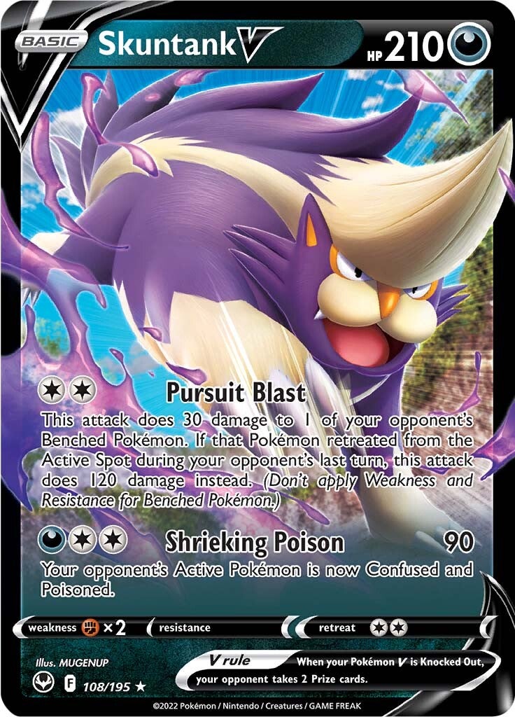 Skuntank V (108/195) [Sword & Shield: Silver Tempest] Pokémon