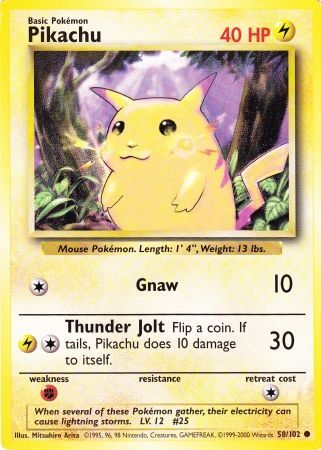 Pikachu (58/102) (Jumbo Card) [Base Set Unlimited] Pokémon