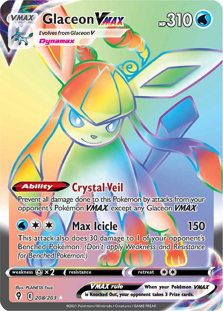 Glaceon VMAX (208/203) [Sword & Shield: Evolving Skies] Pokémon