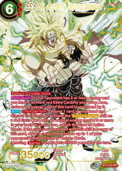 SS Broly, Brutality Beyond Measure (SPR) (BT15-019) [Saiyan Showdown] Dragon Ball Super