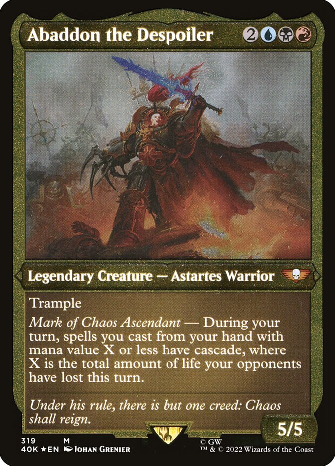 Abaddon the Despoiler (Display Commander) (Etched Foil) [Warhammer 40,000] Magic: The Gathering