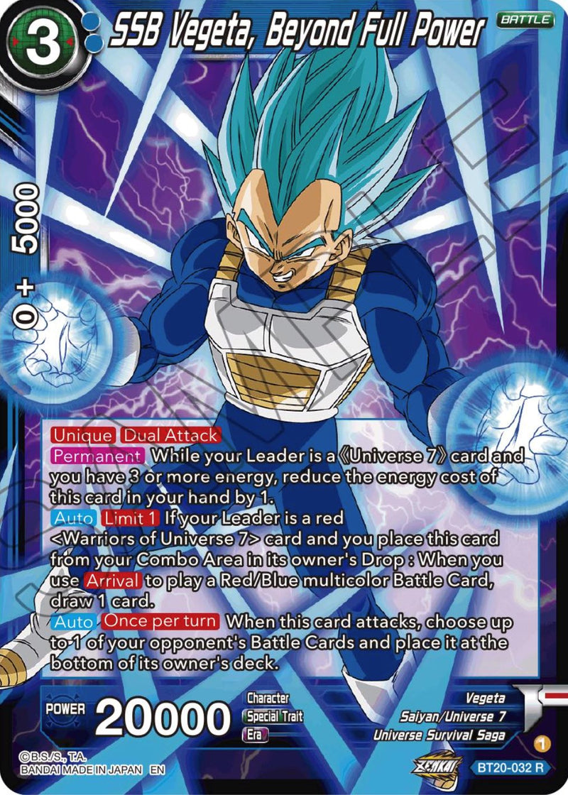 SSB Vegeta, Beyond Full Power (BT20-032) [Power Absorbed] Dragon Ball Super