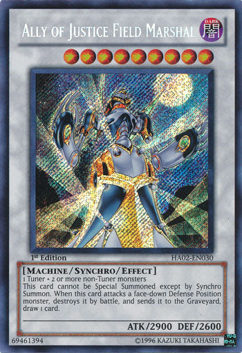 Ally of Justice Field Marshal [HA02-EN030] Secret Rare Yu-Gi-Oh!