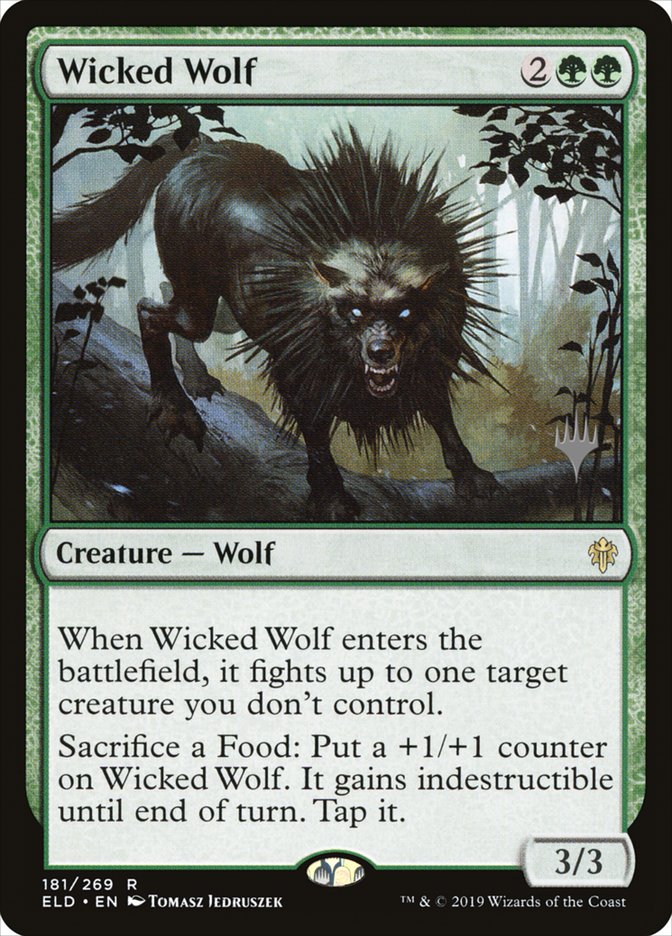 Wicked Wolf (Promo Pack) [Throne of Eldraine Promos] Magic: The Gathering