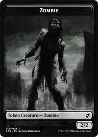 Zombie (010) // Zombie (011) Double-Sided Token [Commander 2019 Tokens] Magic: The Gathering