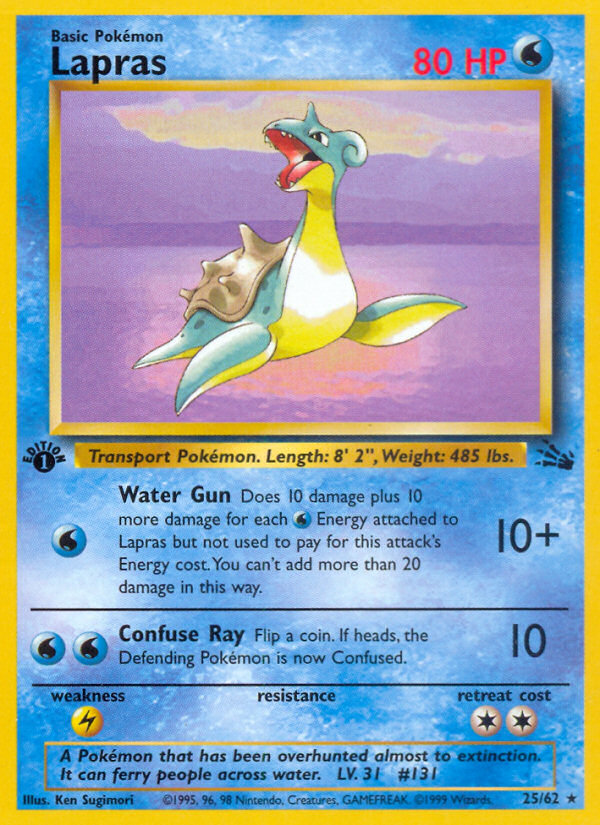 Lapras (25/62) [Fossil 1st Edition] Pokémon