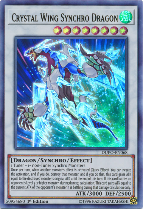 Crystal Wing Synchro Dragon [DUPO-EN068] Ultra Rare Yu-Gi-Oh!