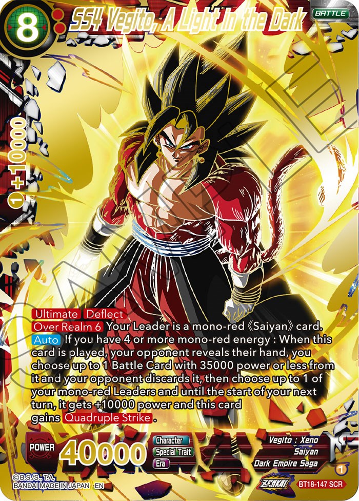 SS4 Vegito, A Light in the Dark (BT18-147) [Dawn of the Z-Legends] Dragon Ball Super