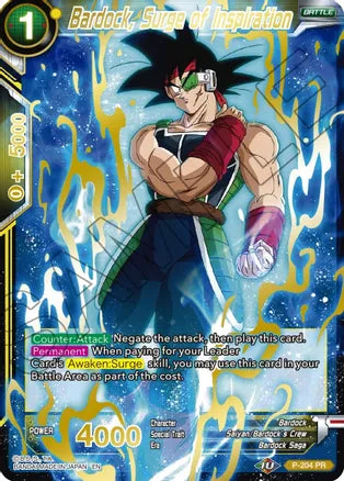 Bardock, Surge of Inspiration (Gold Stamped) (P-204) [Mythic Booster] Dragon Ball Super