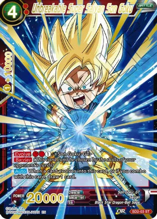 Unbreakable Super Saiyan Son Goku (Gold Stamped) (SD2-03) [Mythic Booster] Dragon Ball Super