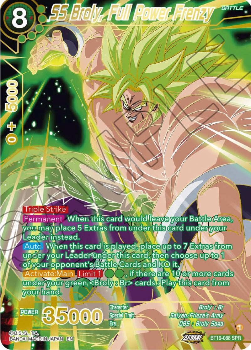 SS Broly, Full Power Frenzy (SPR) (BT19-088) [Fighter's Ambition] Dragon Ball Super