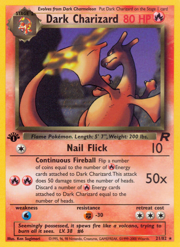 Dark Charizard (21/82) [Team Rocket 1st Edition] Pokémon