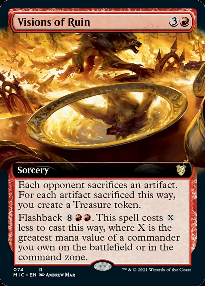 Visions of Ruin (Extended Art) [Innistrad: Midnight Hunt Commander] Magic: The Gathering