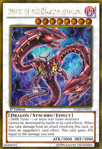 Beelze of the Diabolic Dragons [PGLD-EN016] Gold Secret Rare Yu-Gi-Oh!