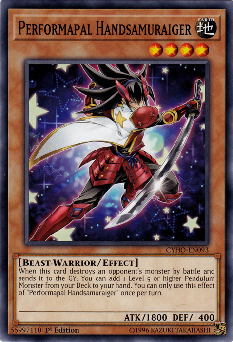 Performapal Handsamuraiger [CYHO-EN093] Common Yu-Gi-Oh!