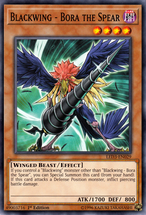 Blackwing - Bora the Spear [LED3-EN029] Common Yu-Gi-Oh!