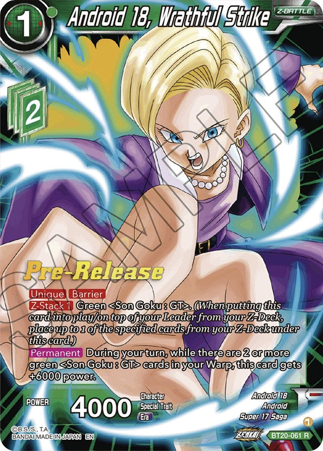 Android 18, Wrathful Strike (BT20-061) [Power Absorbed Prerelease Promos] Dragon Ball Super