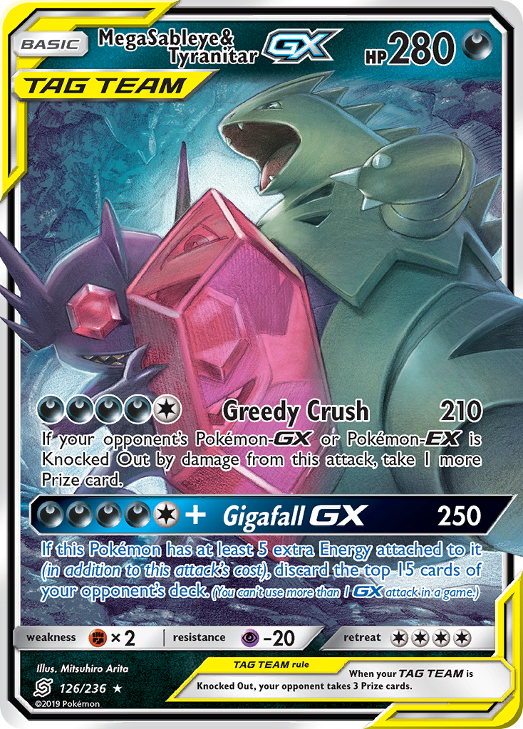 Mega Sableye & Tyranitar GX (126/236) [Sun & Moon: Unified Minds] Pokémon