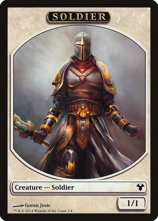 Soldier // Spirit Double-Sided Token [Modern Event Deck 2014 Tokens] Magic: The Gathering