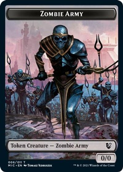 Zombie (005) // Zombie Army Double-Sided Token [Innistrad: Midnight Hunt Commander Tokens] Magic: The Gathering