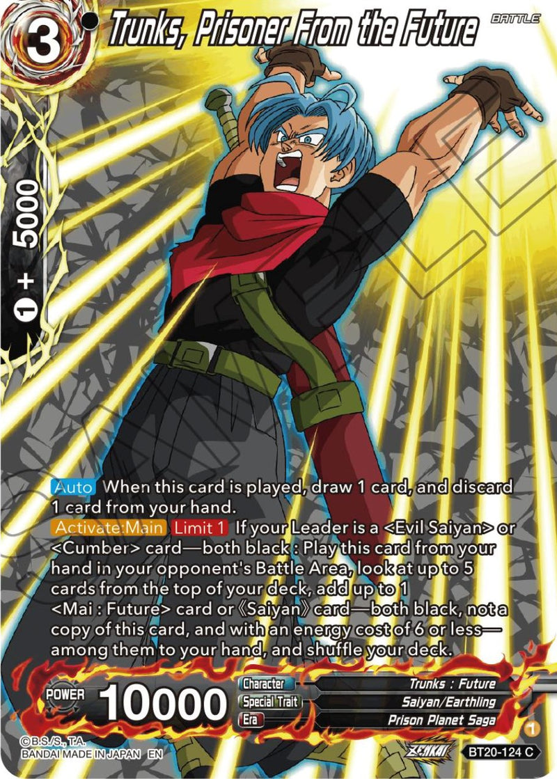 Trunks, Prisoner From the Future (Silver Foil) (BT20-124) [Power Absorbed] Dragon Ball Super