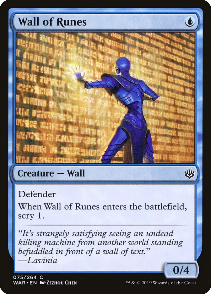 Wall of Runes [War of the Spark] Magic: The Gathering