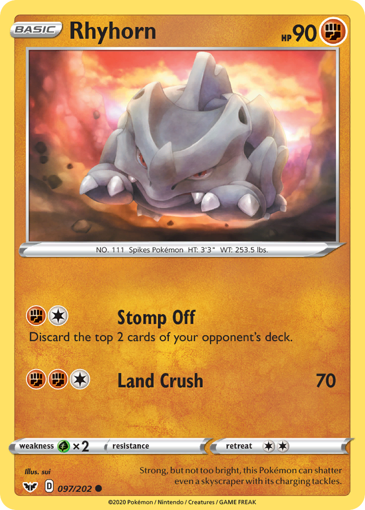 Rhyhorn (097/202) [Sword & Shield: Base Set] Pokémon