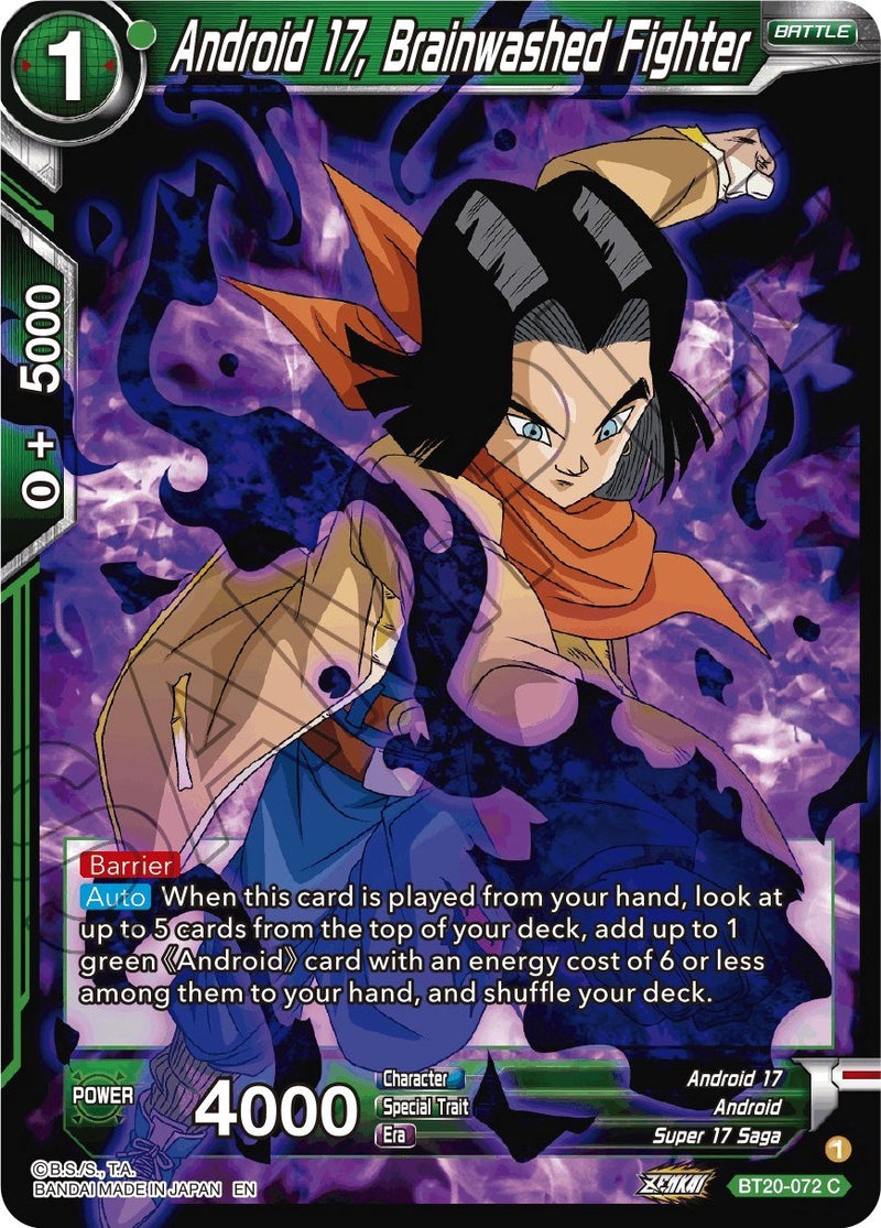 Android 17, Brainwashed Fighter (BT20-072) [Power Absorbed] Dragon Ball Super