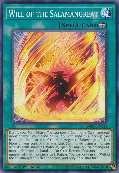 Will of the Salamangreat [SOFU-EN053] Common Yu-Gi-Oh!