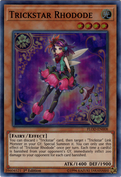 Trickstar Rhodode [FLOD-EN008] Super Rare Yu-Gi-Oh!