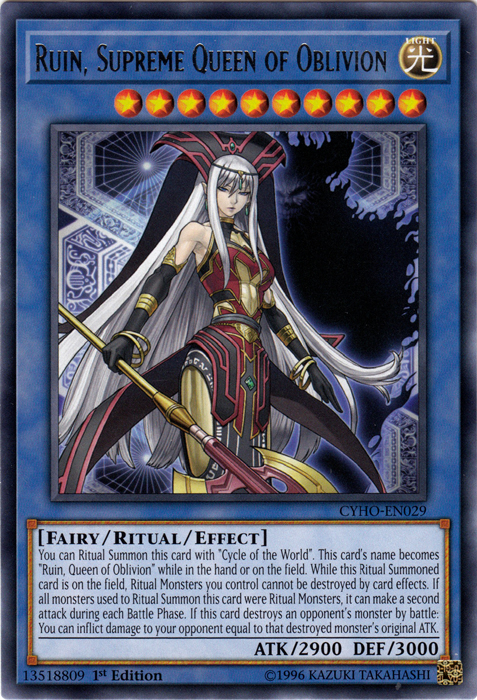 Ruin, Supreme Queen of Oblivion [CYHO-EN029] Rare Yu-Gi-Oh!