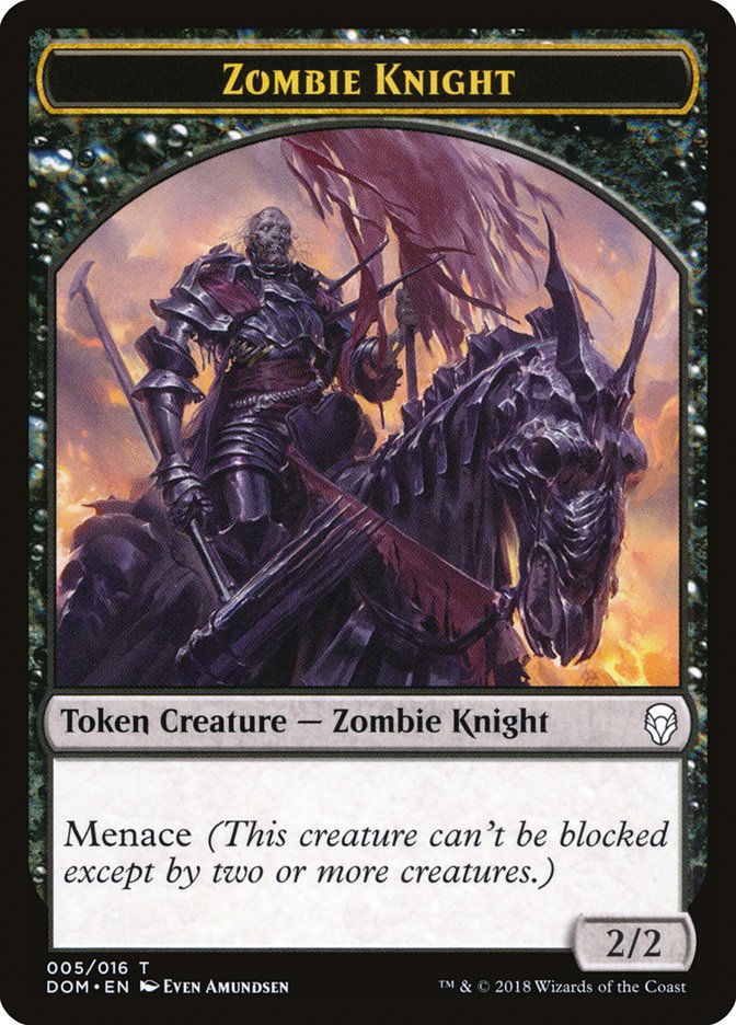 Zombie Knight Token [Dominaria Tokens] Magic: The Gathering