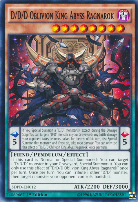 D/D/D Oblivion King Abyss Ragnarok [SDPD-EN012] Common Yu-Gi-Oh!