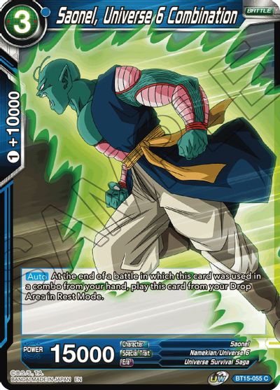 Saonel, Universe 6 Combination (BT15-055) [Saiyan Showdown] Dragon Ball Super