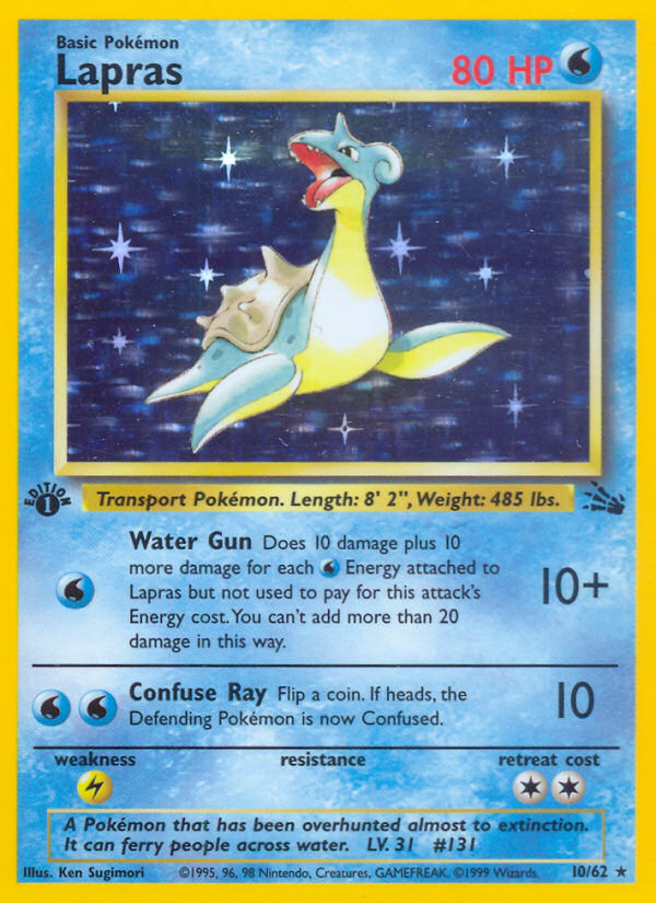 Lapras (10/62) [Fossil 1st Edition] Pokémon