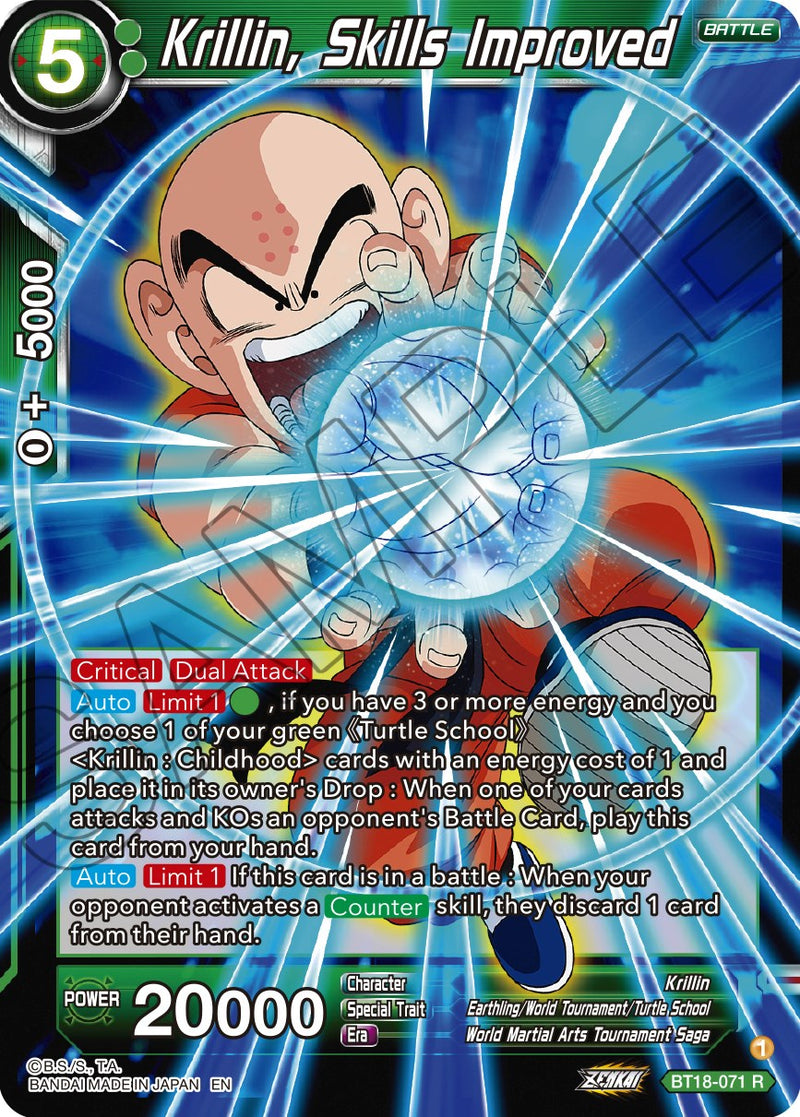 Krillin, Skills Improved (BT18-071) [Dawn of the Z-Legends] Dragon Ball Super