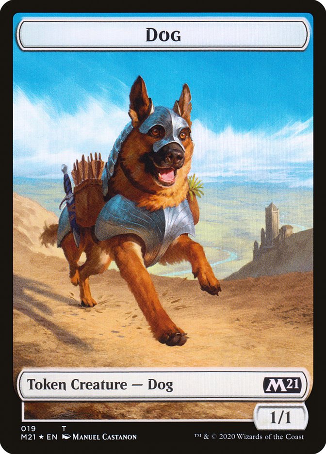 Cat (011) // Dog Double-Sided Token [Core Set 2021 Tokens] Magic: The Gathering