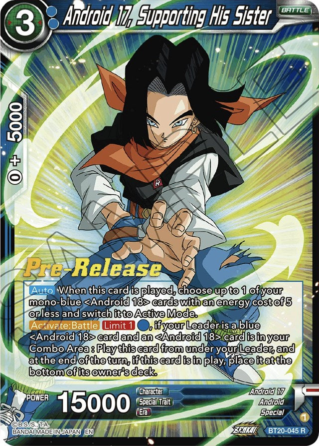 Android 17, Supporting His Sister (BT20-045) [Power Absorbed Prerelease Promos] Dragon Ball Super