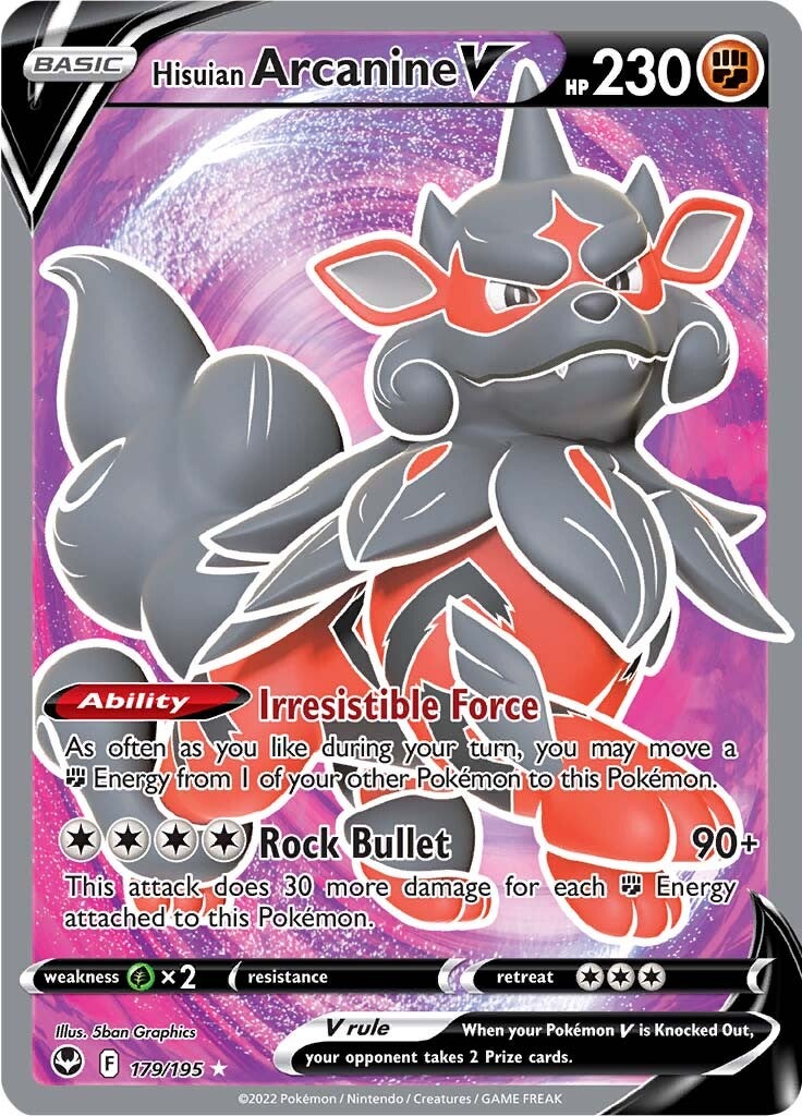 Hisuian Arcanine V (179/195) [Sword & Shield: Silver Tempest] Pokémon