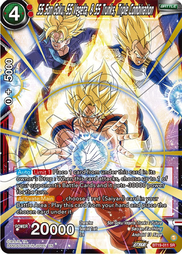 SS Son Goku, SS Vegeta, & SS Trunks, Triple Combination (BT19-011) [Fighter's Ambition] Dragon Ball Super