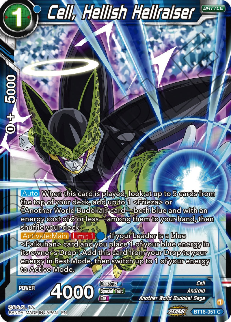 Cell, Hellish Hellraiser (BT18-051) [Dawn of the Z-Legends] Dragon Ball Super