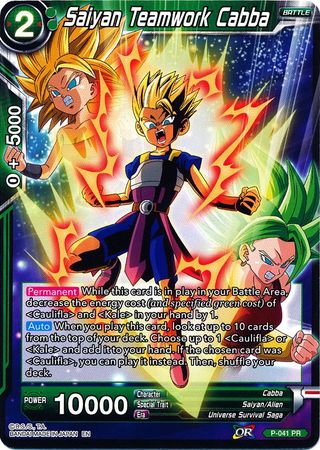 Saiyan Teamwork Cabba (Alternate Art) (P-041) [Special Anniversary Set] Dragon Ball Super