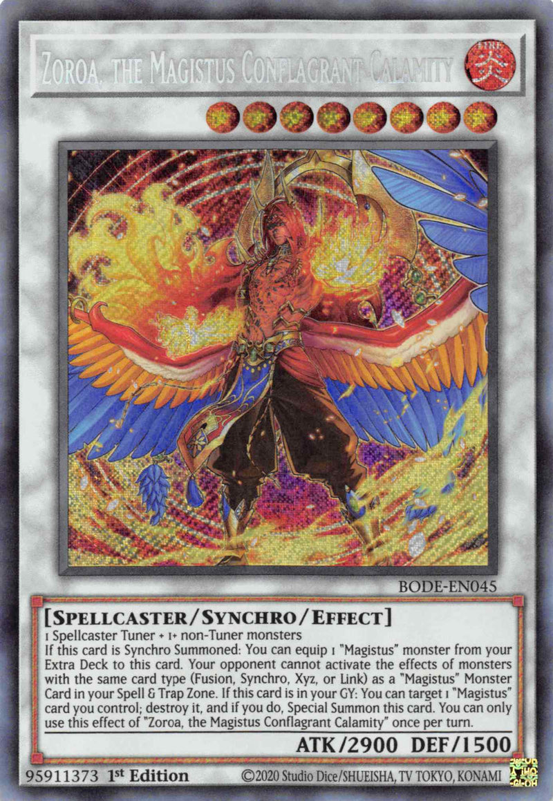 Zoroa, the Magistus Conflagrant Calamity [BODE-EN045] Secret Rare Yu-Gi-Oh!