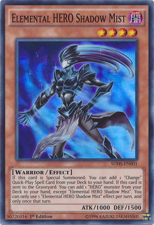 Elemental Hero Shadow Mist [SDHS-EN001] Super Rare Yu-Gi-Oh!