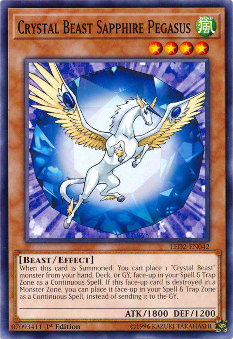 Crystal Beast Sapphire Pegasus [LED2-EN042] Common Yu-Gi-Oh!