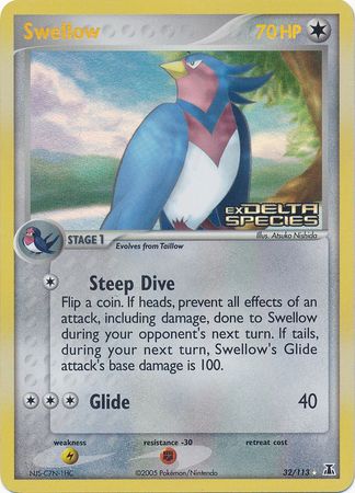 Swellow (32/113) (Stamped) [EX: Delta Species] Pokémon