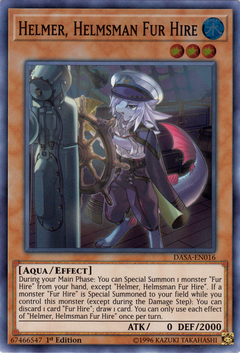 Helmer, Helmsman Fur Hire [DASA-EN016] Super Rare Yu-Gi-Oh!